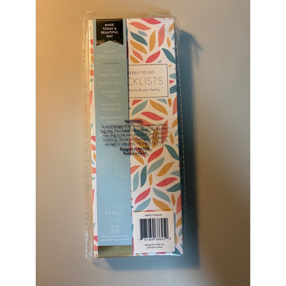 Passionate Penny Pincher Weekly To-Do Checklist Notebook 90 Day Planner New